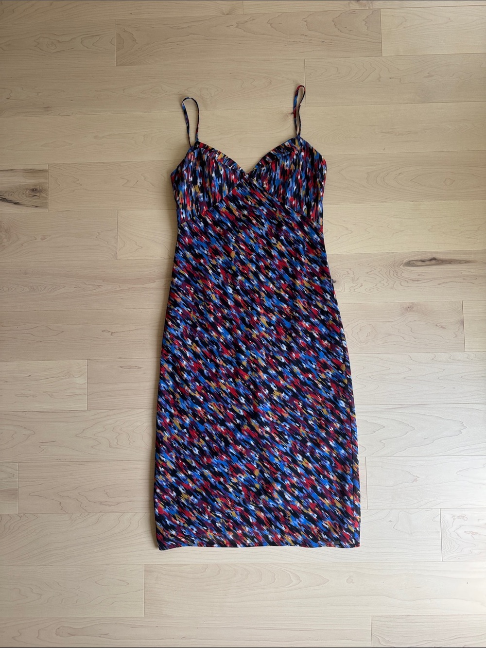 Spaghetti Strap Multi-Color Printed Slip Dress